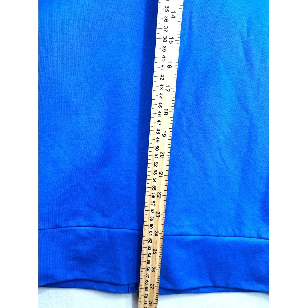 Quacker Factory Royal Blue Rhinestone Zip Up Jacket Mock Neck Sweatshirt XS